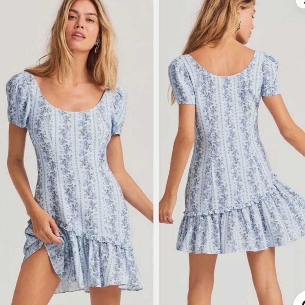 Love Shack Fancy- Solus Dress | Cerulean Blue | Mini Dress